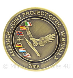 KL Landmacht Coin Alliance Joint Project Optic Windmill 2008 - doorsnede 3,9 cm - origineel