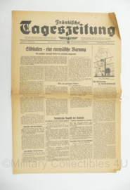 WO2 Duitse krant Frankische Tageszeitung nr. 4 6 januari 1944 - 47 x 32 cm - origineel