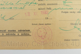 Tsjechische leger Potvrzeni bevestigingsformulier 1912 - 20,5 x 14,5 cm - origineel