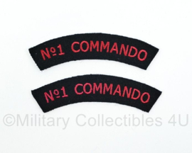 WO2 Britse No. 1 Commando shoulder title pair  