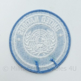 United Nations embleem felblauw - diameter 7,5 cm - origineel