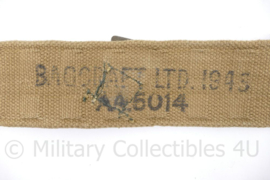 Wo2 Britse Koppel khaki 1945 - maat Extra long - maker Bagcraft LTD -96 x 5,5 cm - origineel