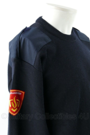 Nederlandse Brandweer LFR trui met ronde hals en emblemen donkerblauw - maat Large - licht gedragen - origineel
