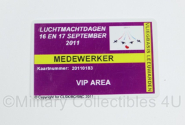 Open Dagen Klu Leeuwaren ID badge  2011 medewerker VIP area ID kaart  - origineel