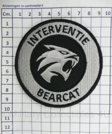 Interventie Bearcat embleem Black and Grey met klittenband - diameter 9 cm
