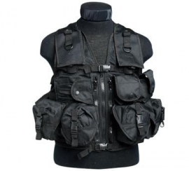 Tactical vest met 9 tassen - zwart