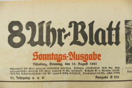 WO2 Duitse krant 8 Uhr Blatt Sonntags Ausgabe 10 augustus 1941 - 47 x 32 cm - origineel