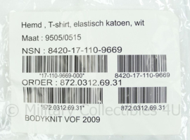 Defensie en Kmarns T-shirt wit elastisch katoen - maat 9505/0515 - nieuw in de verpakking - origineel