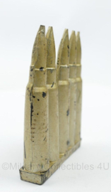 Patroonclip met patronen DUMMY rubber - goud gespoten - 7,5 x 6 cm - origineel