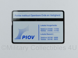 PIOV Politie Instituut Openbare Orde en Veiligheid belkaart PTT - 8,5 x 5,5 cm - origineel