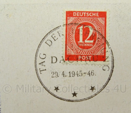 WO2 Duitse postkarte 1945 1946 Dachau - Tag der Befreuung - afmeting 15 x 10 cm - origineel