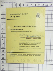 KL Nederlandse leger IK 11-406 Instructiekaart Veldtelefoontoestel TA-3017 1970 - origineel