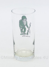 Defensie long drink glas jaren 70 a 80 - De Ouwe Hap - gebruikt - 13 x 6 cm - origineel