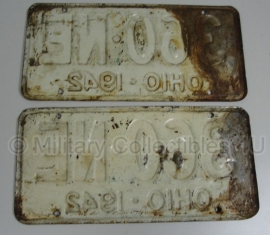 Nummerbord PAAR Ohio 1942 -1590C - origineel