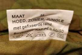 KL Nederlandse leger jungle camo bush hat met gefixeerde rand - m55 tm. 59 cm.  - nieuw - origineel