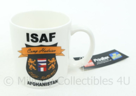 ISAF Camp Hadrian Afghanistan beker met kaartje eraan - Nieuw - afmeting 8,5x9 cm - origineel