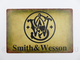 Metalen plaat Smith & Wesson Firearms - 30 x 20 cm.