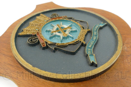 KM Koninklijke Marine wandbord Artillerieschool - 15½ x 15½ x 1½ cm - origineel