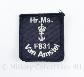 Koninklijke Marine borst embleem Hr Ms van Amstel F831 bemanning - met klittenband -  5 x 5 cm -  origineel