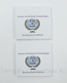 BIU & SSR Bureau Individuele Uitzendingen en Security Sector Reform keycord, pen en schrijfblokjes - origineel