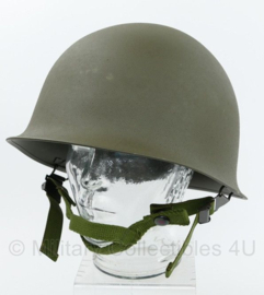 US Army Vietnam oorlog M1 helmpot met correcte kinriem en kurklaag - ZONDER binnenhelm - origineel naoorlogs