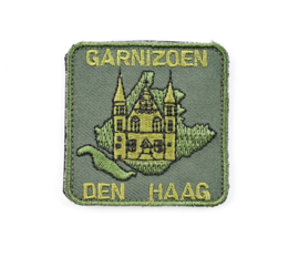 KL Nederlandse leger Garnizoen Den Haag borstembleem - met klittenband - afmeting 5 x 5 cm - origineel