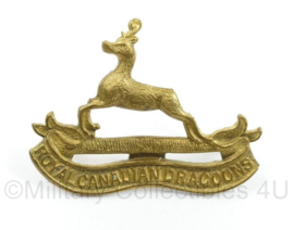 Canadese WO2 Britse cap badge , Royal Canadian Dragoons - 4 x 3,5 cm - origineel