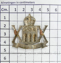 WO2 Canadese cap badge - Kings Crown - 20th Saskatchewan regiment tank - 5 x 4,5 cm - origineel