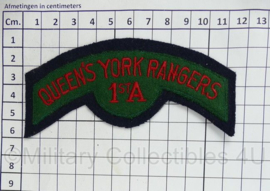 Canadian Army shoulder title ENKEL Queens York Rangers 1stA - 11,5 x 5,5 cm - origineel