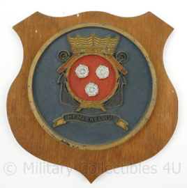 KM Koninklijke Marine wandbord Hr. Ms. Snellius - 15½ x 15½ x 1½ cm - origineel