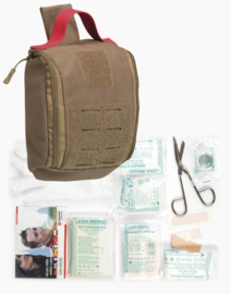 25-delige Tactical First Aid kit EHBO kit in MOLLE Pouch  IFAK met inhoud - made in Germany/ Leina Werke COYOTE