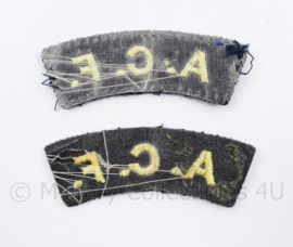 WO2 Brits paar shoulder Titles ACF Army Cadet Force - 8 x 2,5 cm - origineel