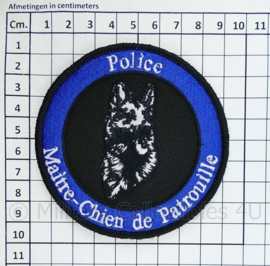 Belgische Politie Police Maitre-Chien de Patrouille embleem - met klittenband - diameter 9 cm