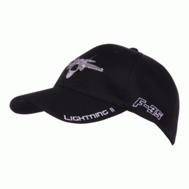 Baseball Cap F-35 Lightning II Zwart met zilver/witte belettering