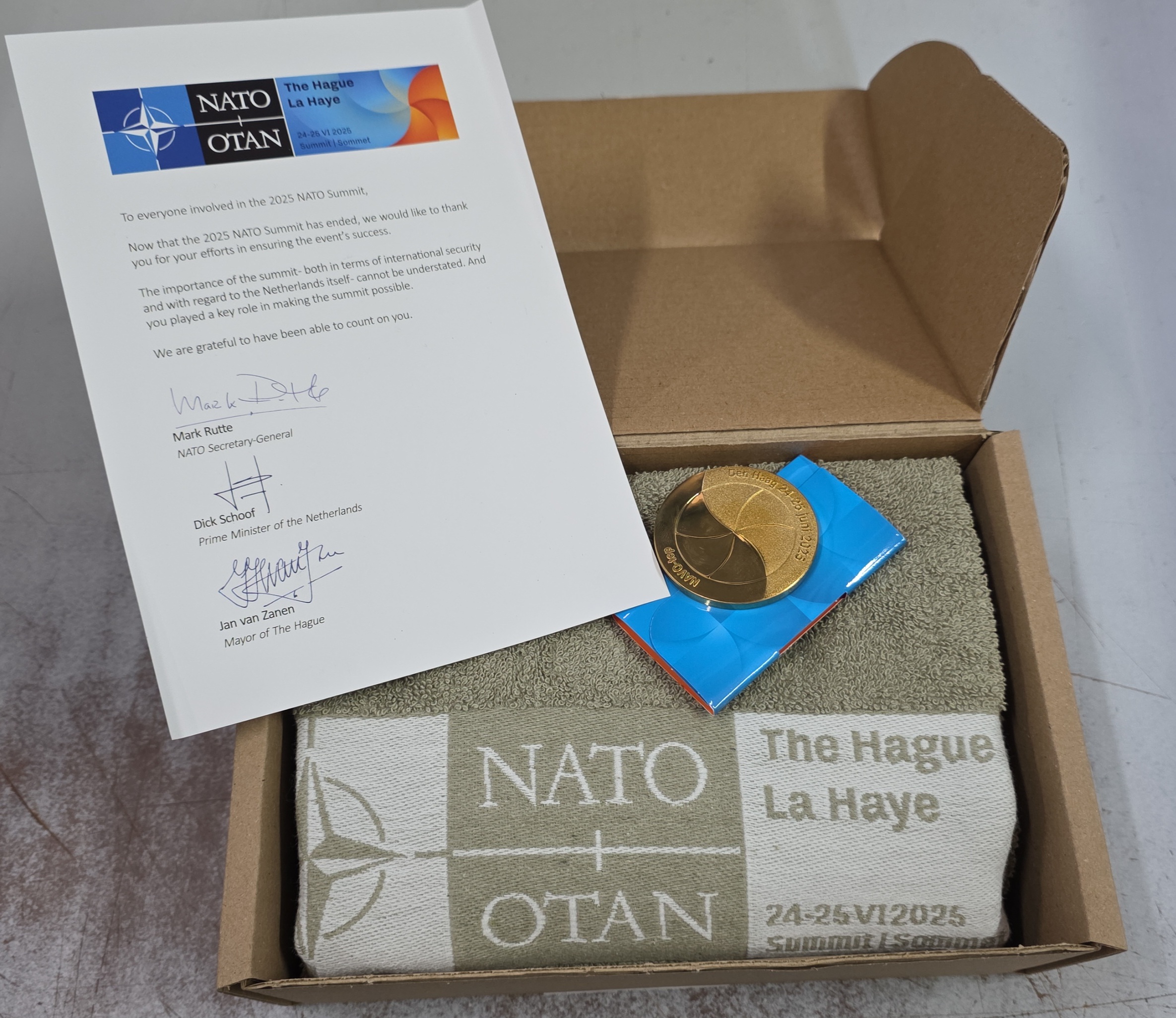 Navo top bedankt set Nato Otan Summit 2025 - origineel