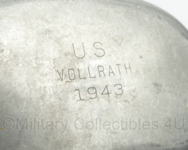 WO2 US Army veldfles set - RVS fles 1943, RVS beker en khaki hoes 1942 - origineel