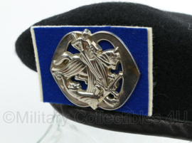 Baret zwart (Cavalerie baret, BB baret, etc) - nieuw gemaakt - 100% wol met lederen rand