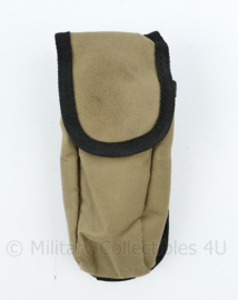 Door Defensie gebruikte MOLLE coyote pouch - coyote met zwarte rand - 17 x 7 x 3,5 cm - origineel