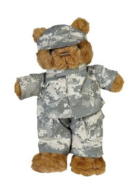 Teddybeer klein 33 cm. met ACU camo uniform