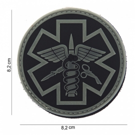 Embleem Para Medic zwart/ foliage - Klittenband - 3D PVC - 8,2 x 8,2 cm.