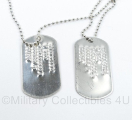 US Army moderne dogtag set Cooper Devoe - gevonden in Multicam uniform - origineel