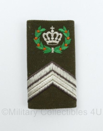 KL Nederlandse leger DT 1963-2000 epaulet ENKEL Sergeant der 1e klasse met kroon en krans - 8,5 x 4,5 cm - origineel