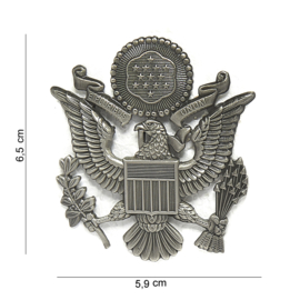 US Army en USAF US Air Force officiers visor cap insignia ZILVER -  metaal - 6,5 x 5,9  cm.