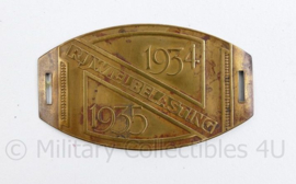 Nederlands fietsplaatje rijwielbelasting  1934 1935 - 6 ,5 x 3,5 cm - origineel