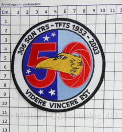KLU Koninklijke Luchtmacht 306 SQN TRS TFTS 1953-2003 embleem met klittenband - diameter 10 cm - origineel