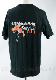 Defensie LO Sport groep Oirschot 13 MECHBRIG 13 Gemechaniseerde brigade Survival Run t shirt - maat Large - gedragen - origineel