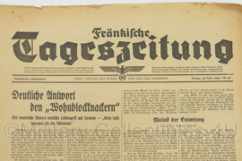 WO2 Duitse krant Frankische Tageszeitung nr. 47 25 februari 1944 - 47 x 32 cm - origineel