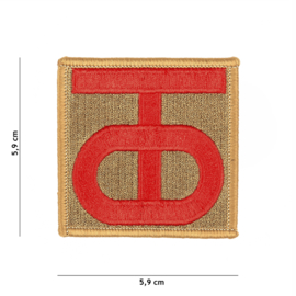 Embleem stof WW2 US 90th Infantry Division - 5,7 x 5,7 cm.