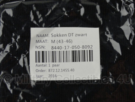 KL Nederlandse leger en Kmar Marechaussee DT sokken - 54%wol / 30% acryl /15% spandex  ZWART - nieuw in verpakking - maat Small (39-42) - origineel