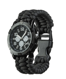 Horloge met paracord armband Black